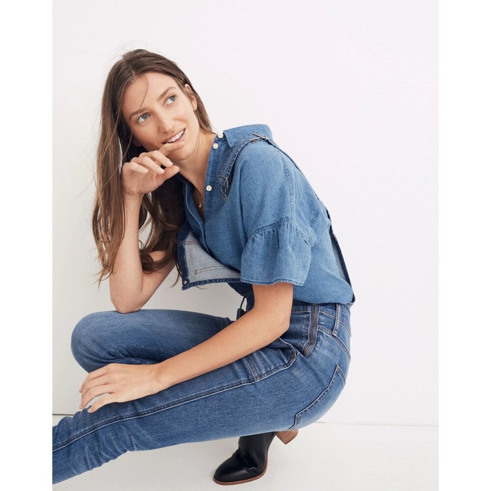 Madewell Women's Skinny Denim Overalls in Kemp Wash